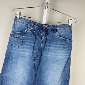 Vintage 90s Union Bay‎ Denim Jean Maxi Skirt Juniors 5 Boho Grunge 100% Cotton